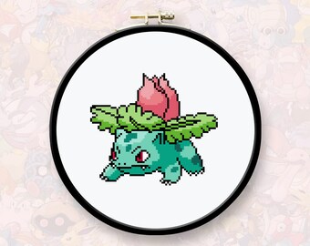 002 Ivysaur Pokemon Cross Stitch Pattern