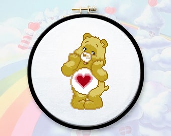 Tenderheart Bear Cross Stitch Pattern