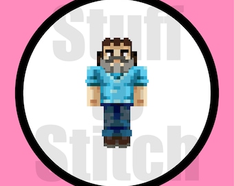 Steve from the Minecraft Movie Cross Stitch Pattern