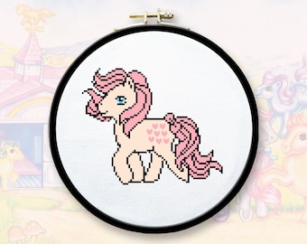 Peachy Pony Cross Stitch Pattern