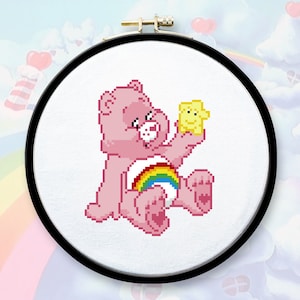 Modèle de point de croix d'ours de joie