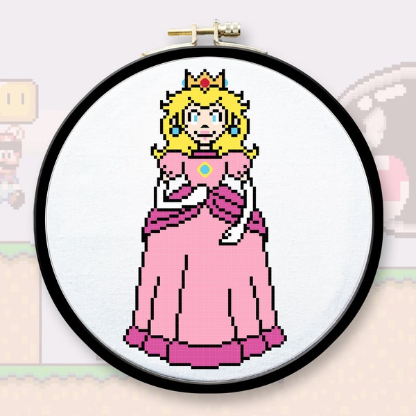 Princess Peach Cross Stitch Pattern