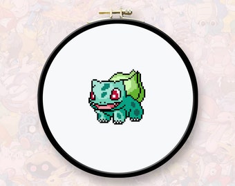 001 Bulbasaur Pokemon Cross Stitch Pattern