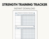 Strength Training Tracker: Weight Lifting Log, Digital Download (Printable PDF)