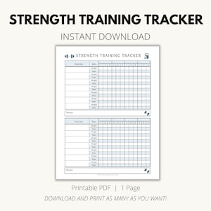 Krachttraining Tracker, Planner, Gewichtheffen Log, Workout Tracker Afdrukbaar, Fitness Tracker PDF, Afdrukbaar, Digitaal, Lifting Tracker,