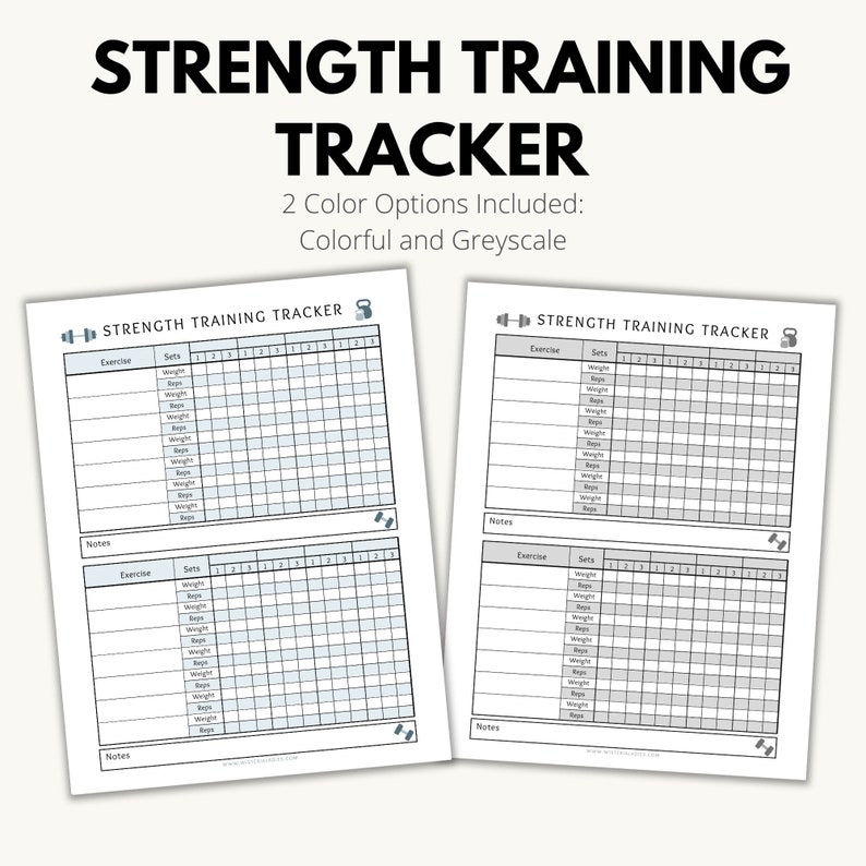 Strength Training Tracker, Planner, Weight Lifting Log, Workout Tracker ...