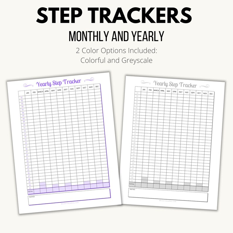 Step Tracker Charts, Walking Gift, Log Book, Walking Chart, Daily Step