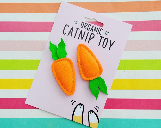 Baby Catnip Carrot Set of 2, Easter Cat Toy, Carrot Cat Toy, Fall Cat