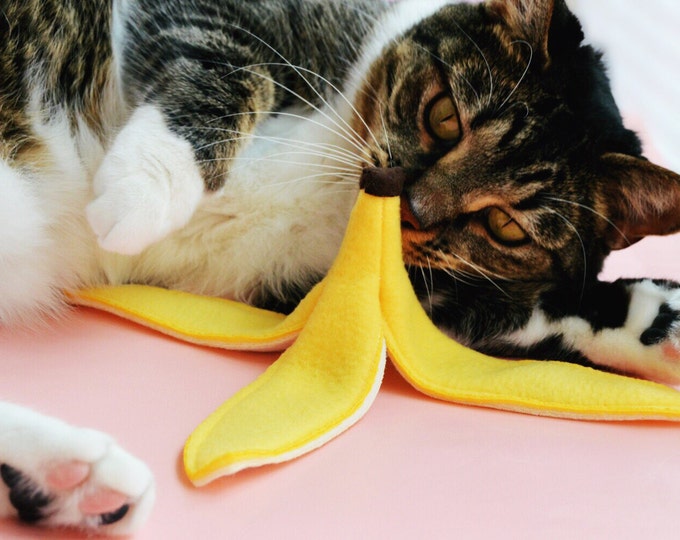 Slippery Catnip Banana Peel Cat Toy Etsy