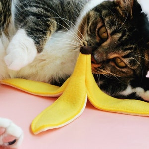 Cat banana peel on sale