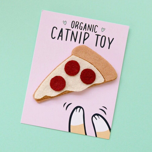 Catnip Pizza Cat Toy Etsy
