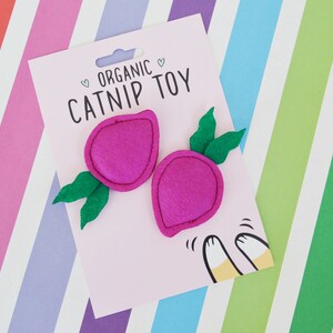Baby Beet Catnip-leksak: Ekologisk filtkattleksak, set om 2