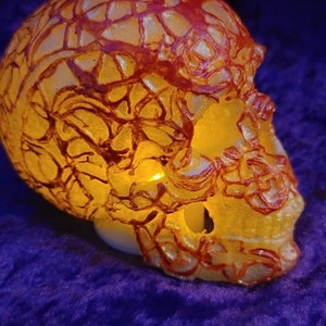 Gothic Skull Lantern –Battery Candle Flicker Effect