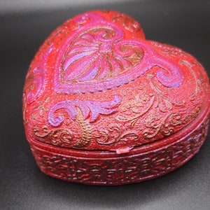 Boîte à bijoux coeur rouge