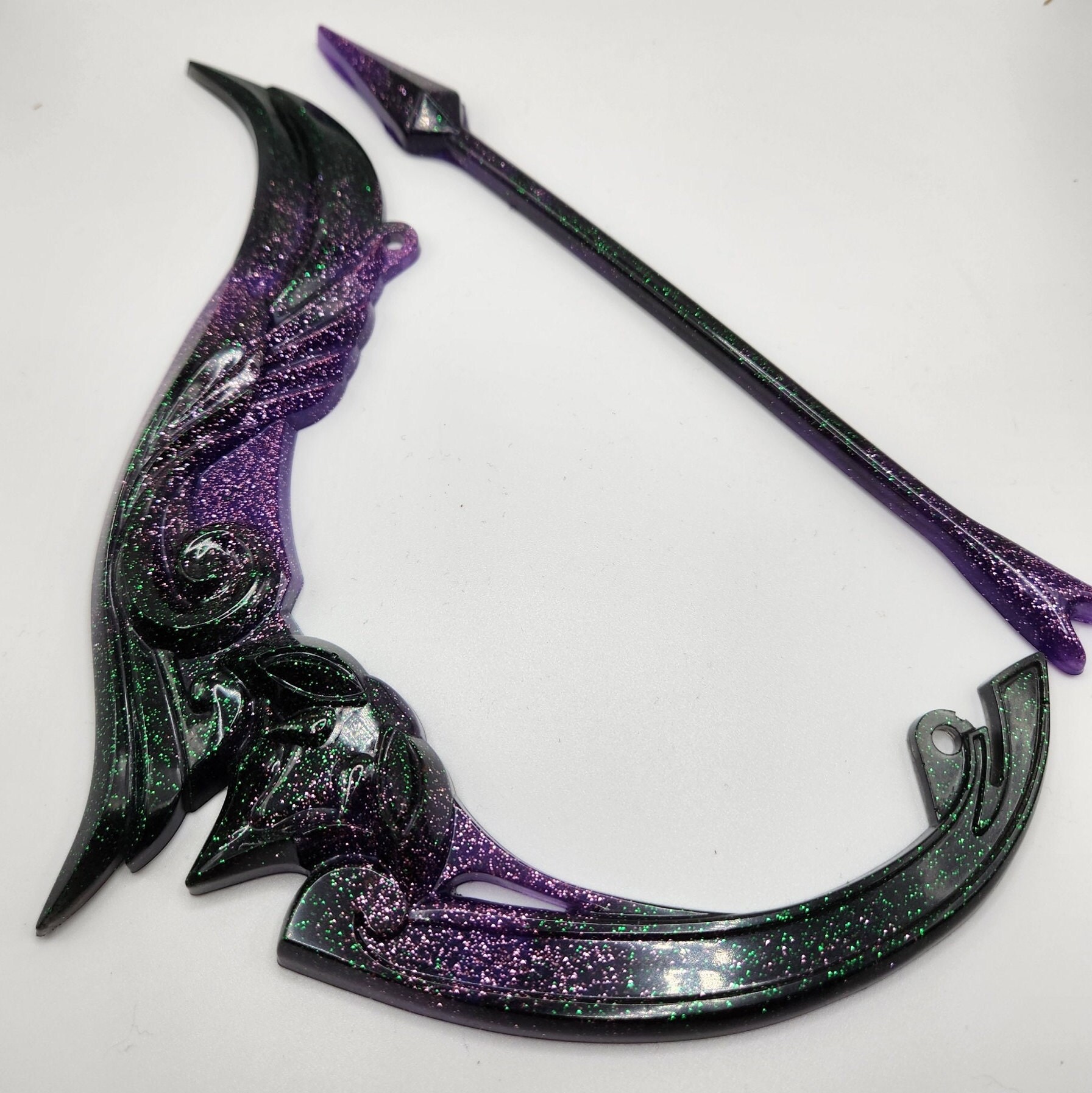 Royal Bow and Arrow Decoration or DIY Project Resin Purple and Black - Etsy