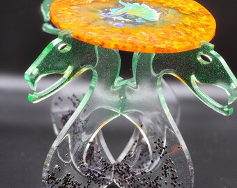 Twin Serpent Pedestal – Fantasy Resin Plant Display