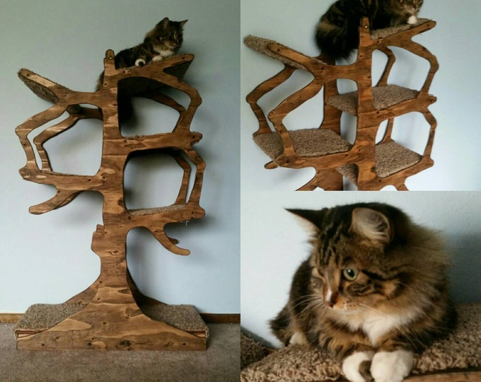 Handmade Cat Tree Shaped Like a Tree Etsy