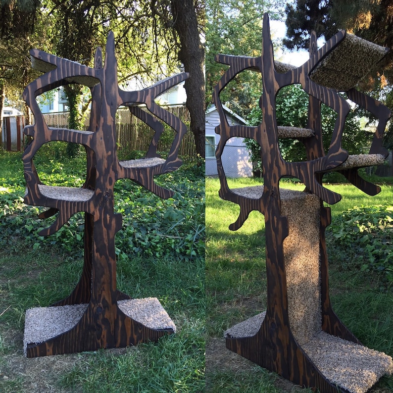 5' Handmade Cat Tree Shaped Like a Tree image 1