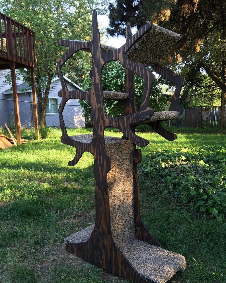 5' Handmade Cat Tree Shaped Like a Tree image 3