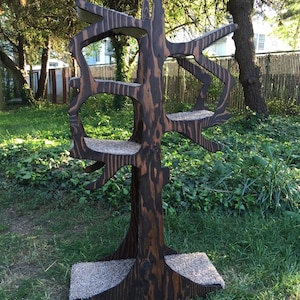 5' Handmade Cat Tree Shaped Like a Tree image 2