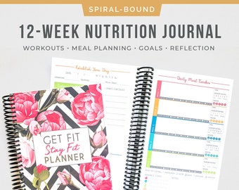 12-Week Nutrition Journal: Floral Fitness & Meal Planner