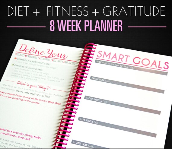 8 week diet diary nutrition weight loss planner diet diary etsy