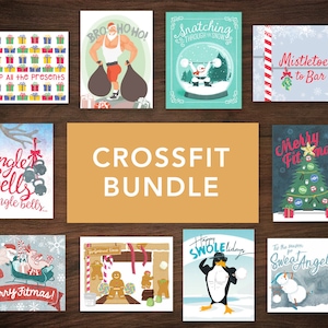 10er-Pack Fitness CrossFit Bundle Weihnachtskarten