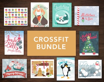 10-Pack Fitness CrossFit Bundle Christmas Holiday Cards