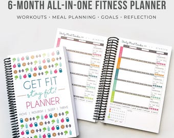 6 Month Fitness Nutrition Tracker Diet Diary, Weight Loss Journal