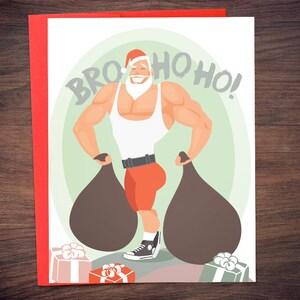 Cartão Bro Ho Ho Do You Even Lift - Boas Festas do Norte Swole Santa Cartão de Natal