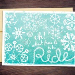 Carte de Noël pour cycliste - Vélo, cyclisme, triathlon, motards, carte de vœux fitness, triathlète, cadeau vélo