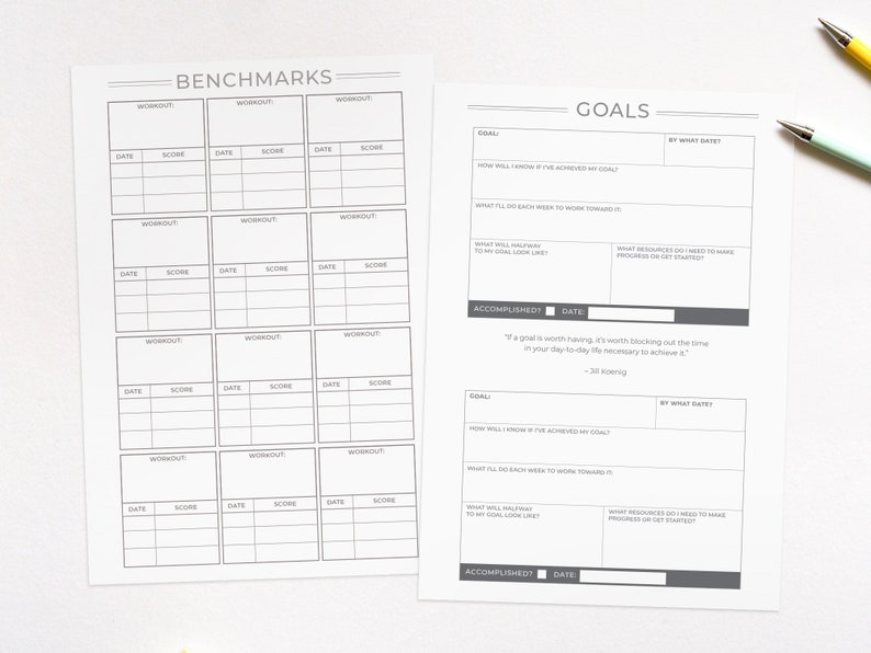 CrossFit WOD Logging Journal Workout Logging Printable PDF