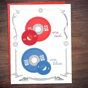 25s Are Red Weightlifting Anniversary Valentines Tarjeta de felicitación - Fitness CrossFit Levantamiento de pesas Tarjeta de amor para esposa, marido, amigo