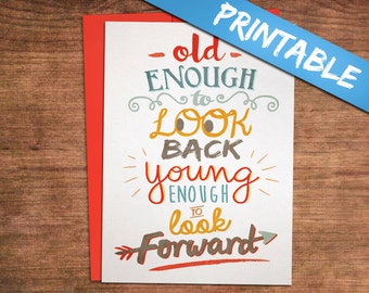 Printable Clever Birthday Card - Digital Print Your Own - Humor Witty Funny Any Age -  25th 30th 40th or 50th Birthday