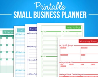 Small Business Organizer & Planner Sheet Schedule C Expenses Package with 2018 Calendar! Digital Downloadable PDFs