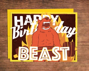 Crossfit Birthday Card - Beast Mode, Weightlifting, Powerlifting, Barbell, Fitness