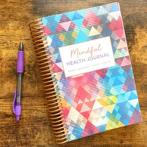 Mindful Health All-in-One Fitness & Food Journal, Fitness Diet Diary, Weight Loss Journal, Nutrition Tracker, Health Planner