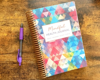 SALE! Mindful Health All-in-One Fitness & Food Journal - Printed Streaks