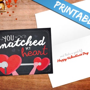 Arrebaté mi tarjeta de felicitación imprimible del día de San Valentín Crossfit del corazón - marido, novio, esposa, novia, aniversario - Barbell Gym Love
