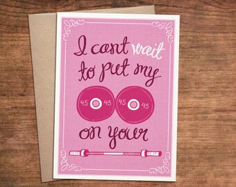 Sexy Barbell Crossfit Valentine Card - Fitness Weightlifting Love Boyfriend Fiancee Husband Anniversary Valentines Day