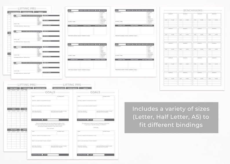 CrossFit WOD Logging Journal Workout Logging Printable PDF
