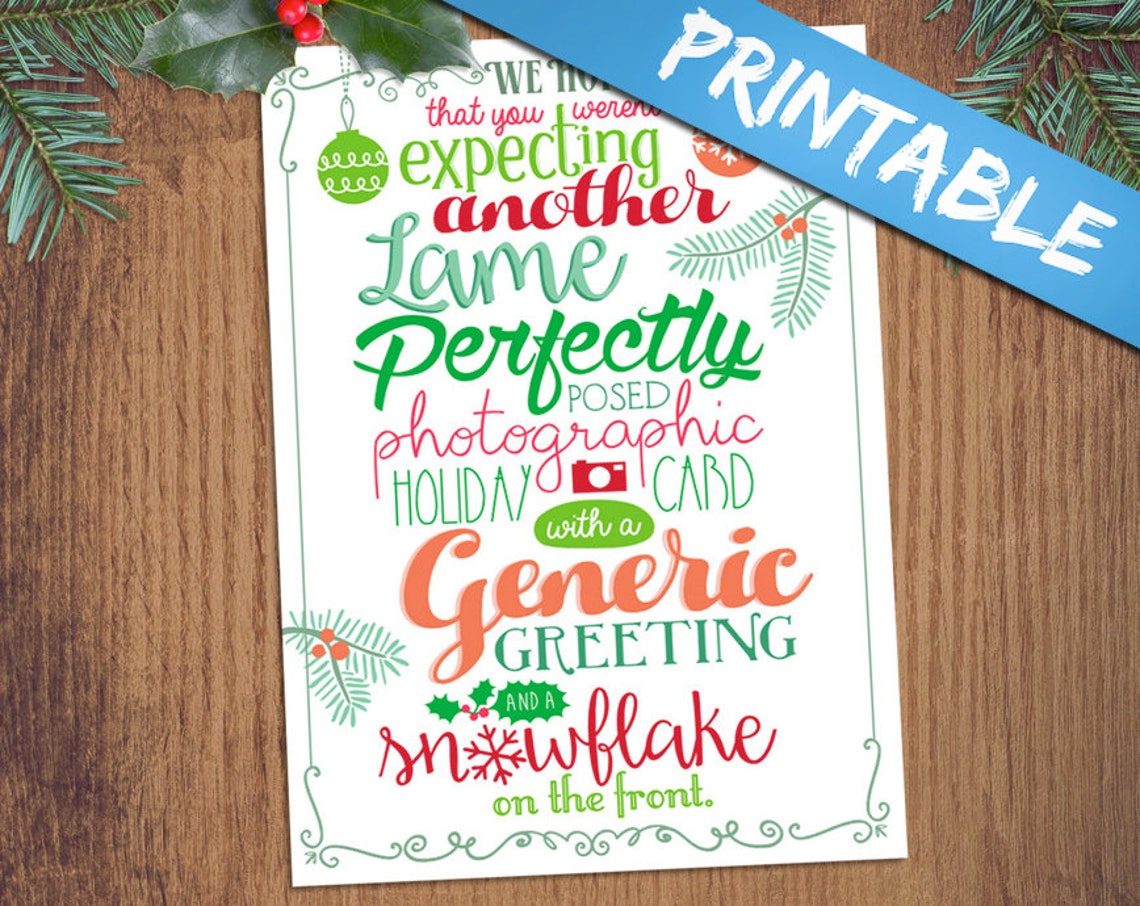 Funny Clever Christmas Holiday Card Print Your Own Digital Etsy