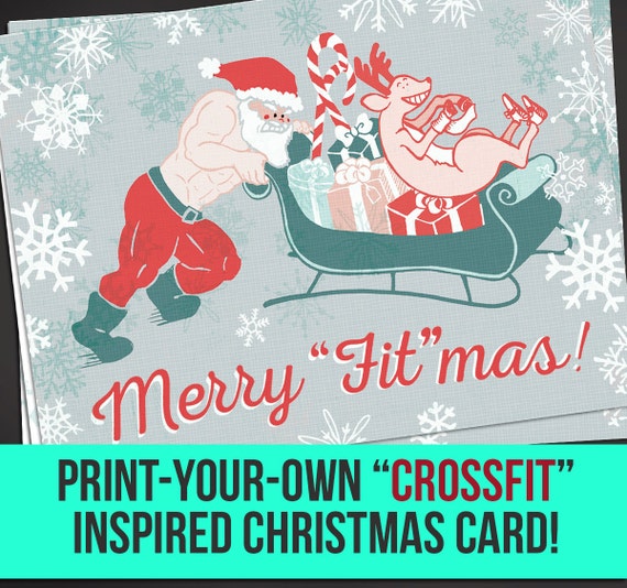 Weightlifting Santa Cards and Gift Wrap – Powerful Ideas Press