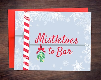 Crossfit Gift Idea - Mistletoes to Bar Christmas Greeting Card