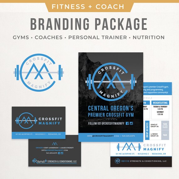Fitness Instructor Branding Package Logo Design Custom Coach Etsy
