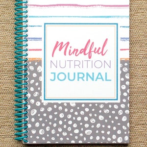 Mindful Eating Nutrition Diary 90 Days, 3 Months of Food Sensitivity Logging Pages, Diet Journal Polka-Dot Teal