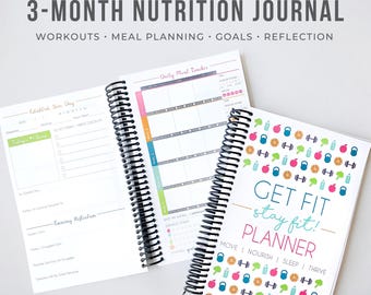 12-Week Fitness & Nutrition Journal: Colorful Floral Weight Loss Planner