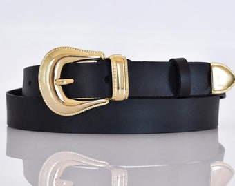 Cintura Western In Pelle PU Da Donna – Con Fibbia In Lega Di Zinco, Rilievo Floreale, Lucida, Per Jeans E Pantaloni - 2