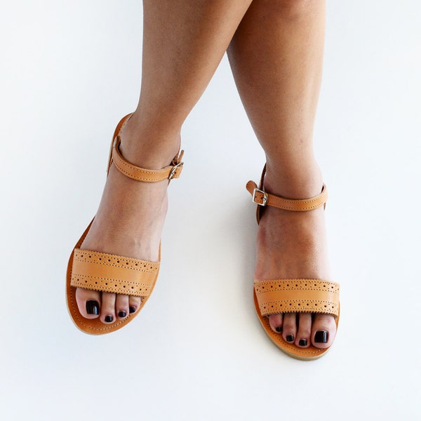 Sandals, Leather sandals, Greek sandals, Women sandals , Oxford summer shoes, ZOE