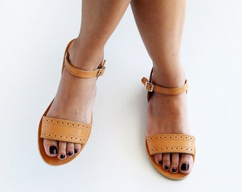 Sandals, Leather sandals, Greek sandals, Women sandals , Oxford summer shoes, ZOE